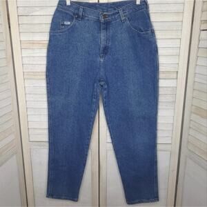 VTG Lee Mom Jeans 12" Rise 14 Petite 8 10 Vintage Blue Denim High 30 Waist